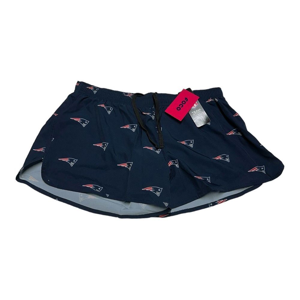Women's FOCO NFL New England Patriots All Over Logo Print Running Shorts AOP XL